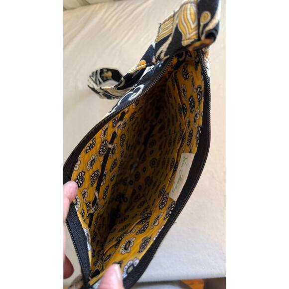 Vera Bradley Floral Black/White/Yellow Shoulder Bag - Picture 3 of 6
